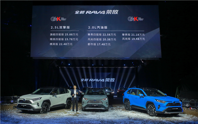 17.48万元起，推8款车型 全新RAV4荣放正式上市 