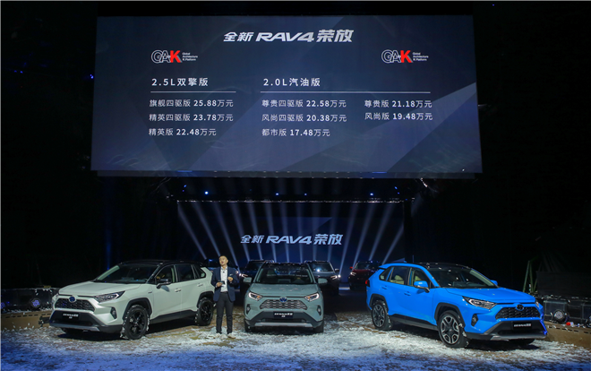 17.48万元起，推8款车型 全新RAV4荣放正式上市