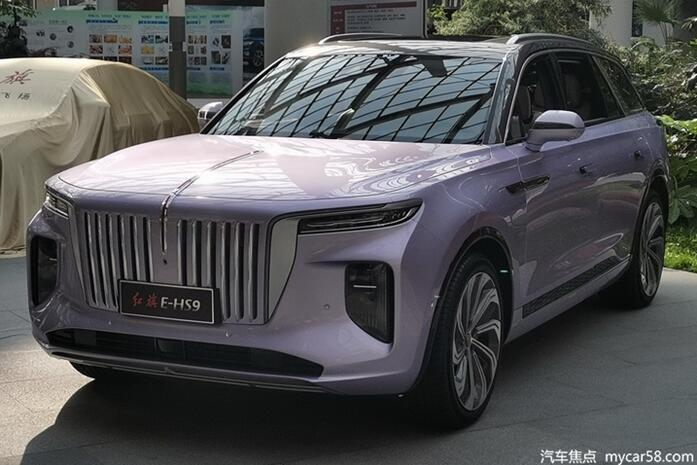 红旗E-HS9实车曝光，配色大胆时尚，预计破百不超4秒