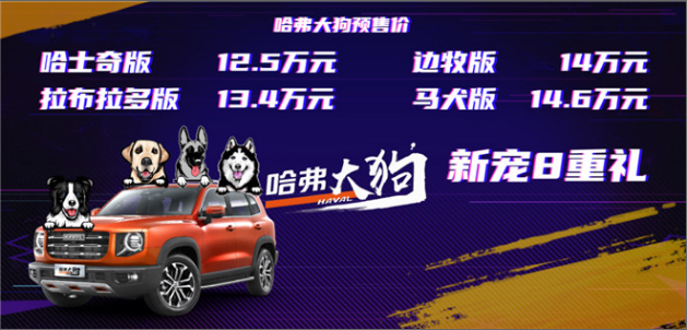 哈弗大狗预售12.5万起 定价与营销玩法皆为“年轻”而来