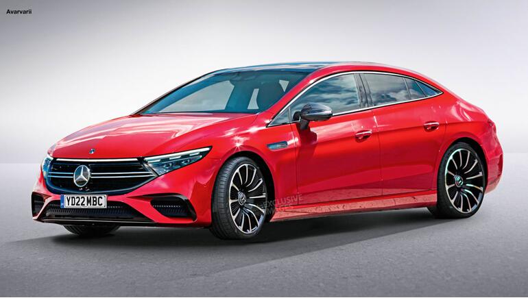 全新奔驰EQE渲染图曝光，四门轿跑造型，对标Model S