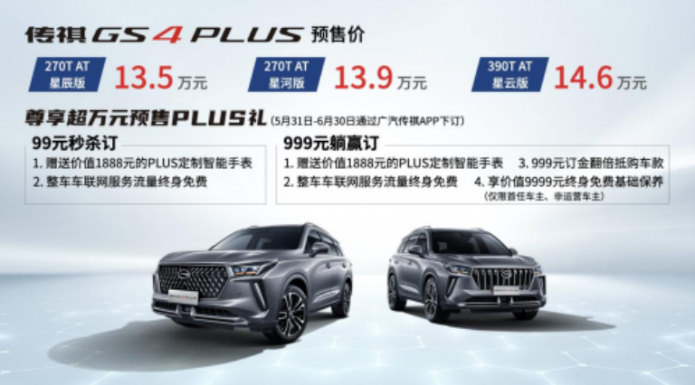 躺赢同级 GS4 PLUS预售中