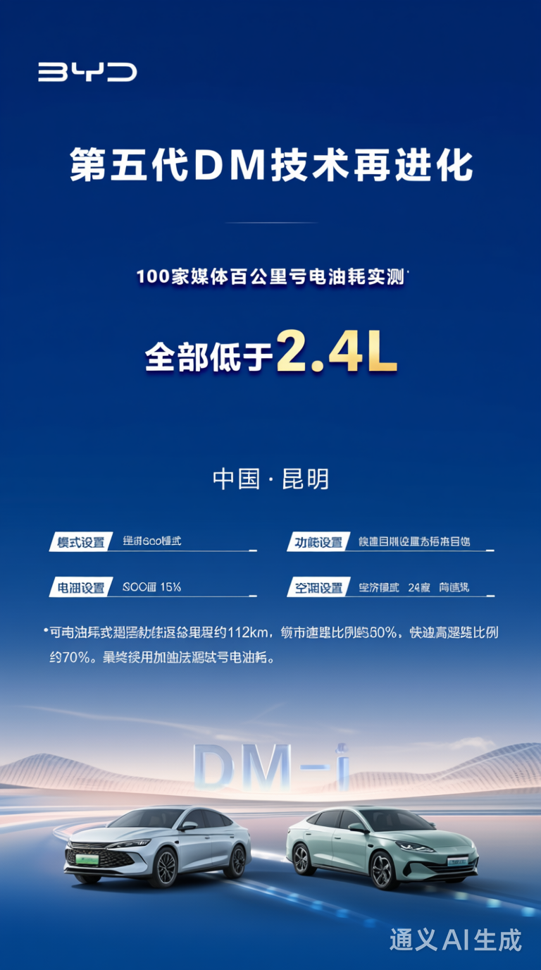 亏电油耗低至2.6L 比亚迪第五代DM技术OTA来了！